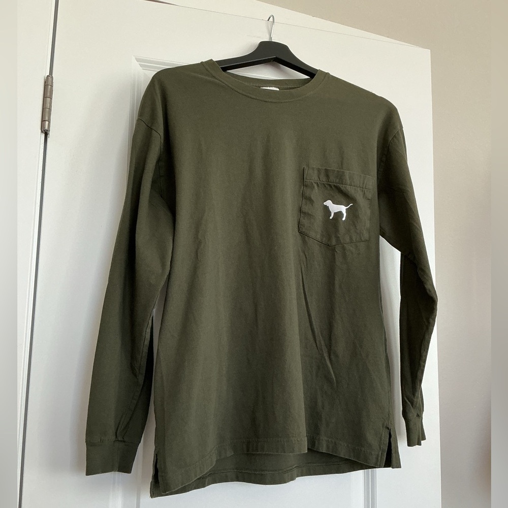 PINK Victoria's Secret Olive Green Tee